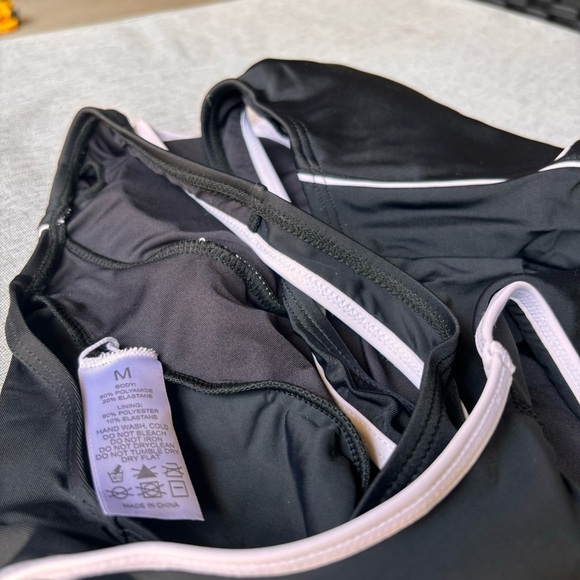 Athletic One Piece Swimsuit Zipper Racerback Bathing Suit Swimwear - Picture 9 of 9